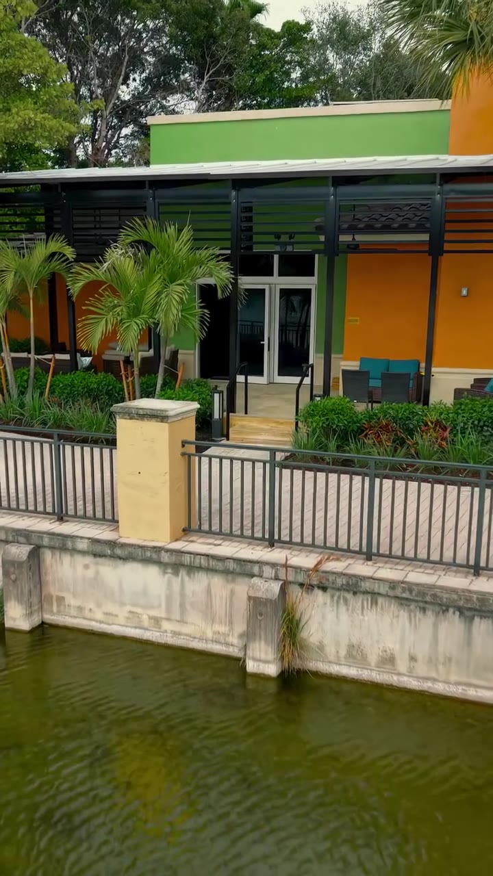Finished pergola and outdoor lounge from the waterfront